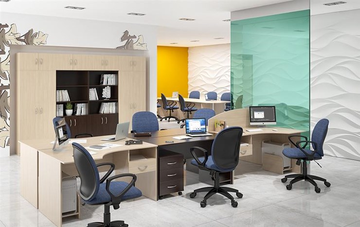 Офисный комплект мебели SIMPLE с эргономичными столами и тумбами в Бузулуке - изображение 5
